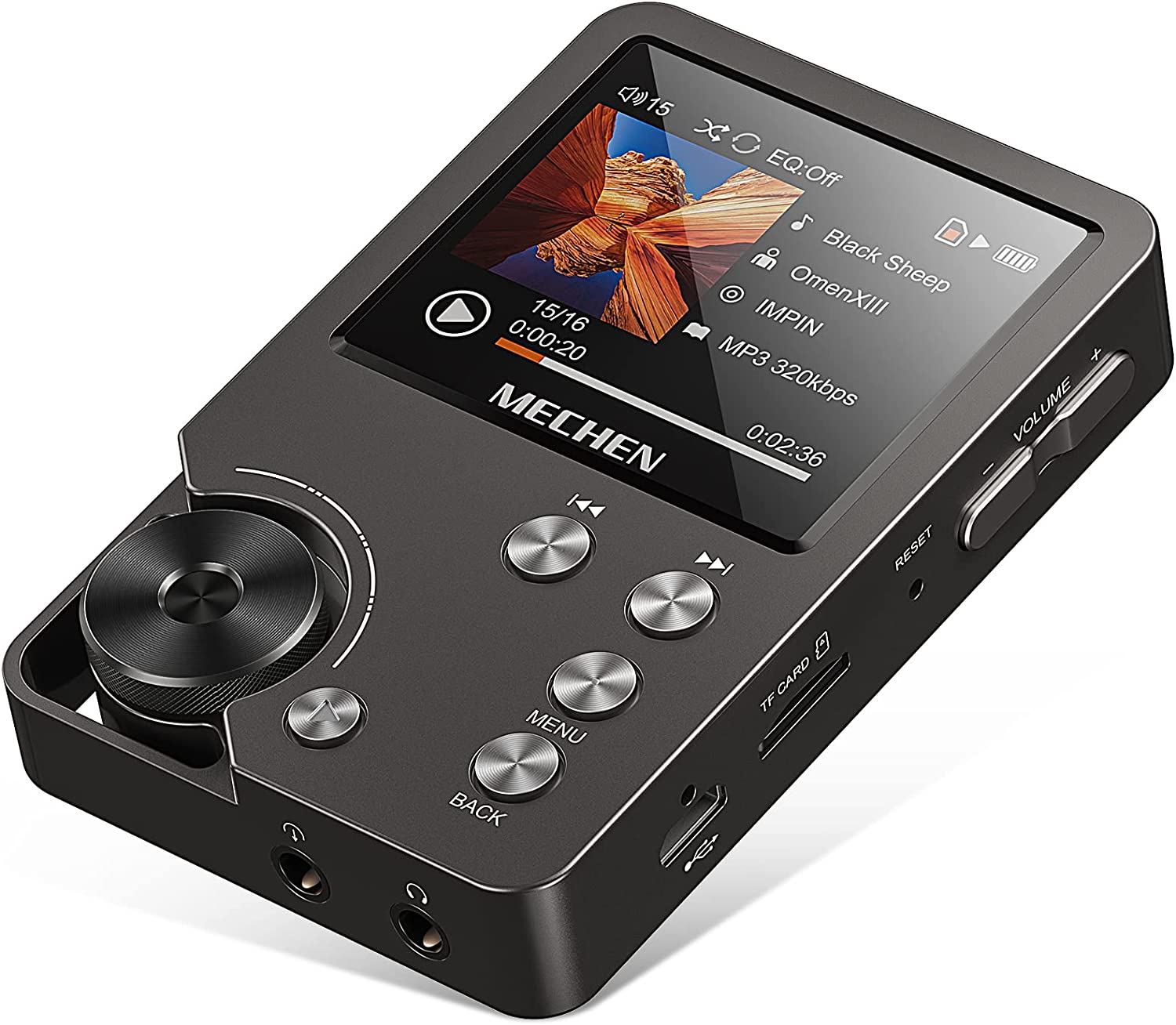 Mp3- spelares, förlustfri dsd hd-bärbar hi-fi digital musikspelare med 64gb minneskort, stöder upp till  to 256gb