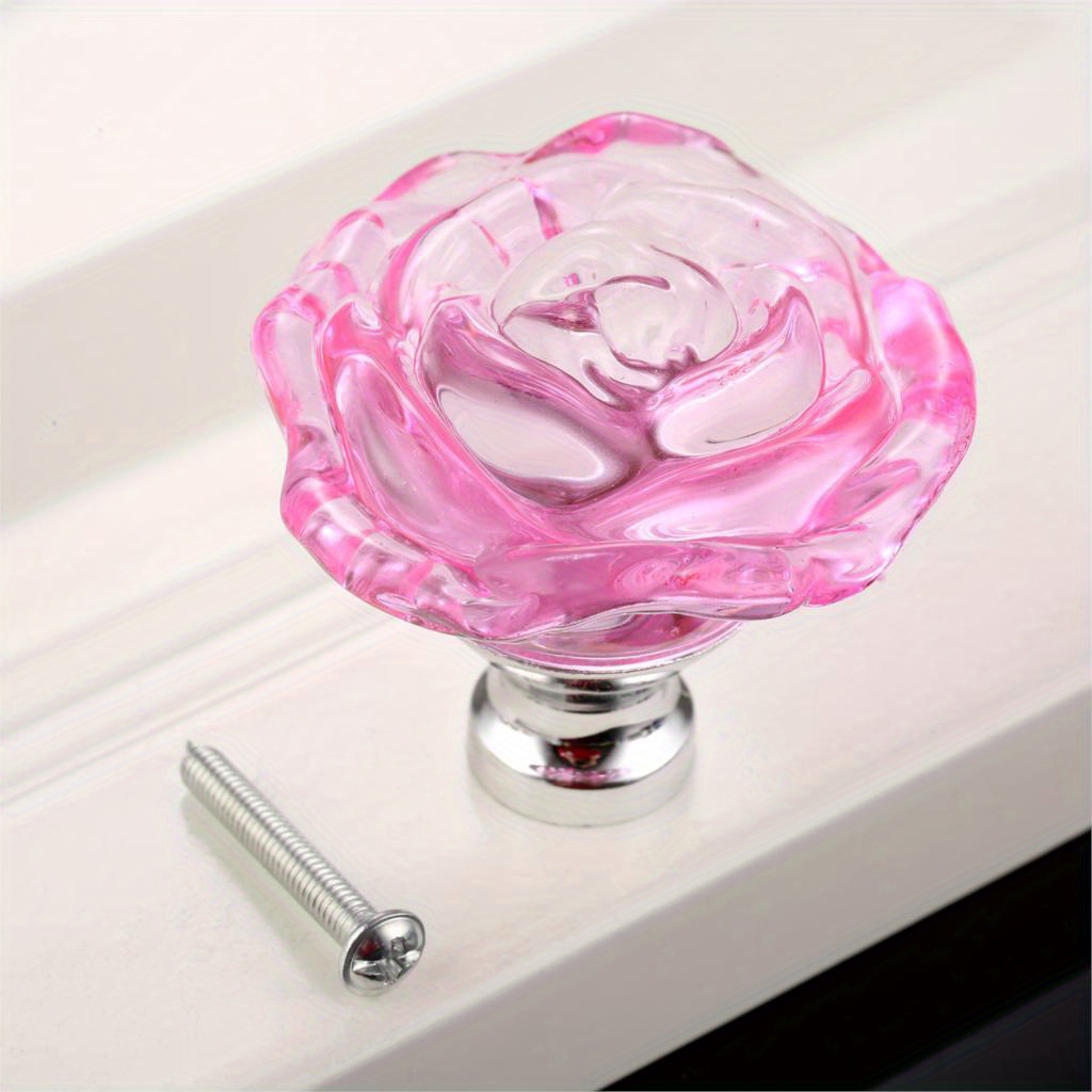 1pc 50mm krystallrose glass klare knotter til møbler, kjøkken, skuffer, skap, kommode, skaphåndtak, møbelbeslag: Gul