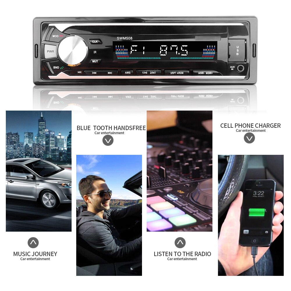 12V MP3 Player Car Radios Stereo Remote Control Digital Bluetooth Audio Music Stereo Car Radio USB/SD/AUX-IN FM Receiver