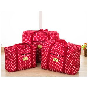 Bolsos Oxford para equipaje de viaje, 1 Uds., a prueba de agua, gran capacidad, portátil, organizador de ropa de negocios, bolsos de viaje con ruedas: Size LDot Red