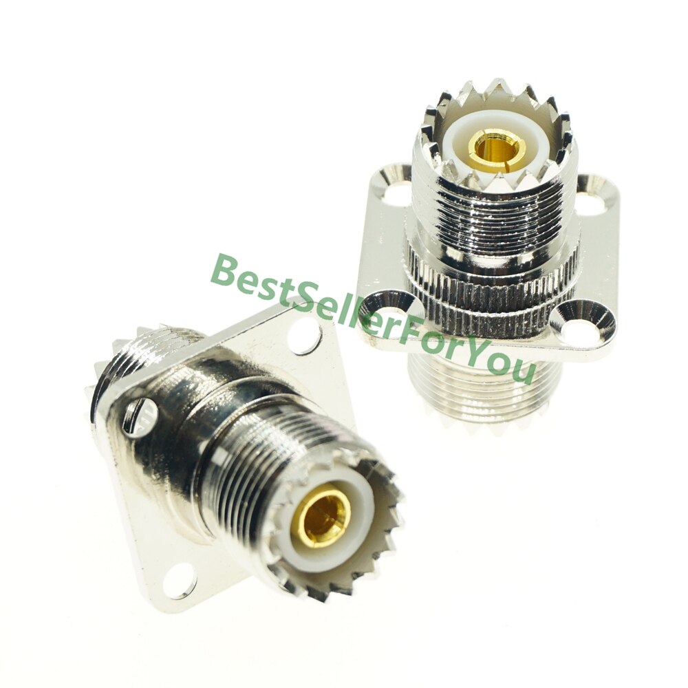 Uhf So-239 Female Naar Uhf SO239 Vrouwelijke 4 Hole Mount Flens Panel Connector Coax Converter