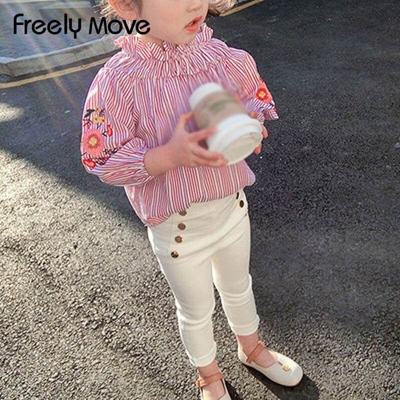 Sposta liberamente i bambini collant con bottoni per ragazze Leggings primaverili estivi Kid Girls autunno abbigliamento ragazza pantaloni pantaloni per bambini
