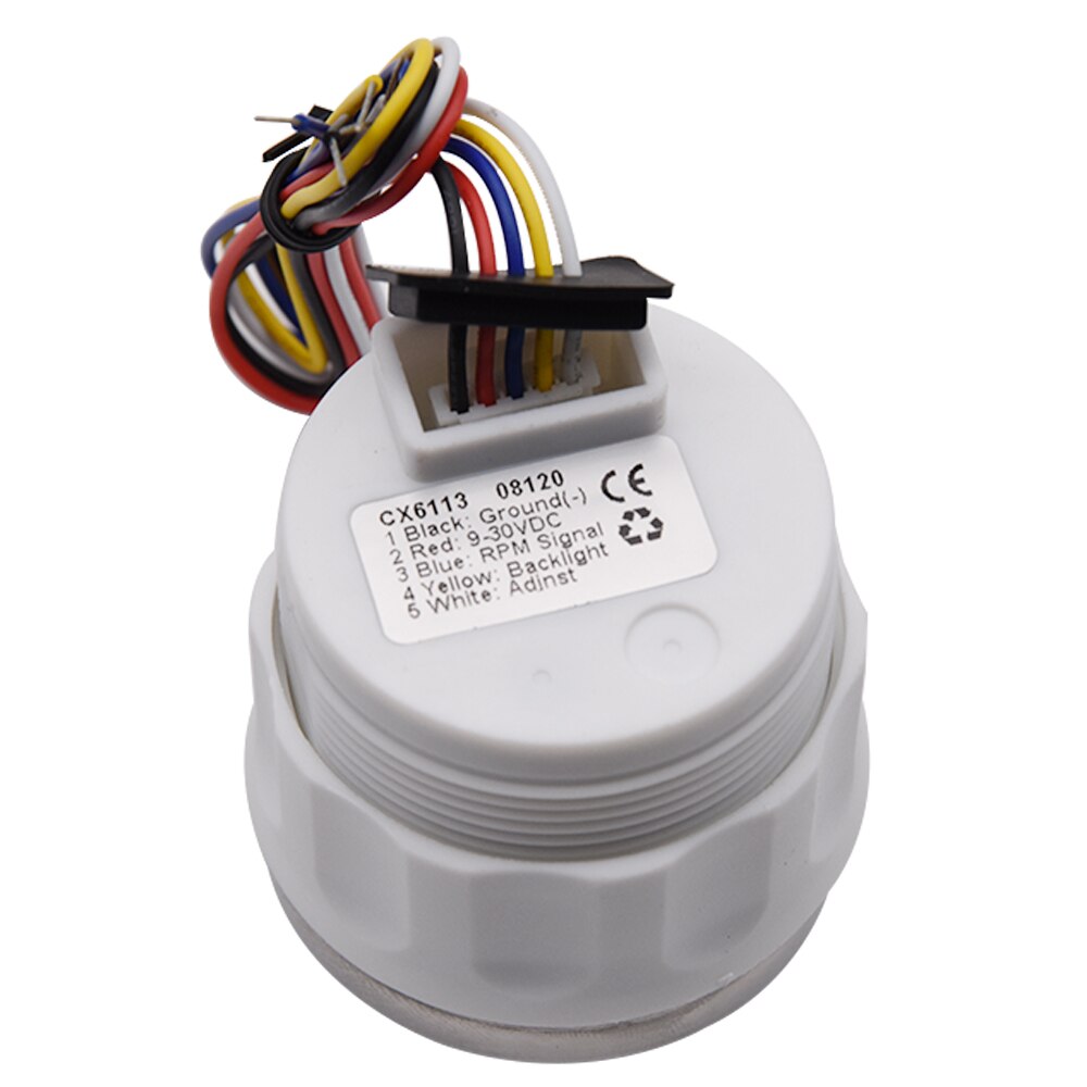 Tacómetro de 52mm, medidor de 7000RPM con luz trasera roja para coche y barco, 9-30V