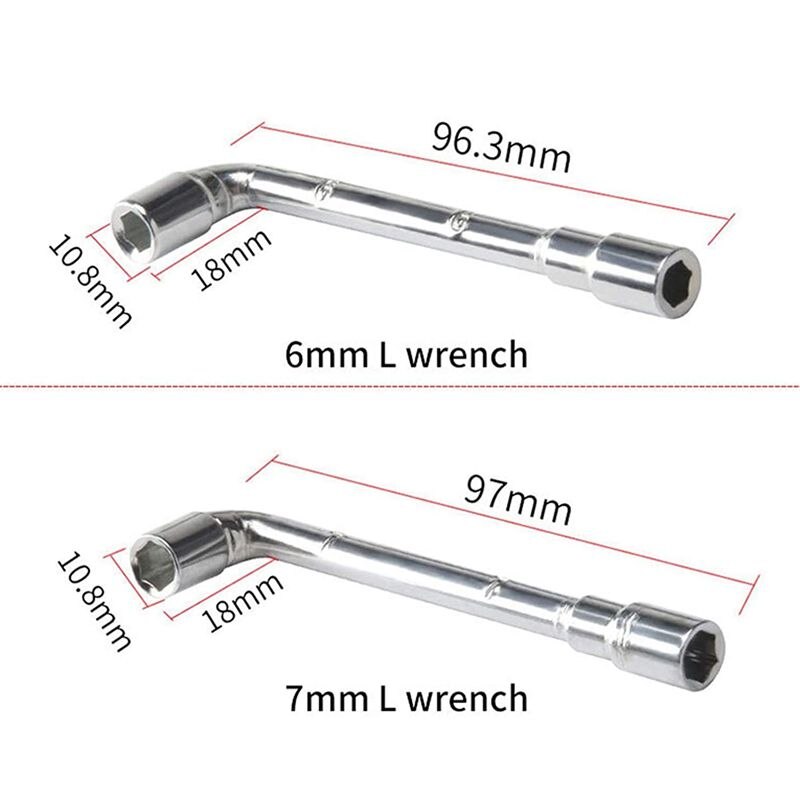 4Pcs 3D Printer Cleaning Tool 5 In 1 Wrench + Mini Cross Socket + Nozzle Brush +6mm/7mm L Spanner for Ender 3 E3D / MK8 / MK10
