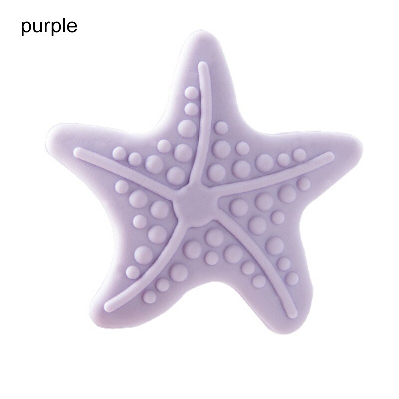 1Pcs Silicone Zelfklevende Deur Muursticker Zeester Modellering Muur Mute Verdikking Shock Pad Handvat Deurslot Beschermende mat: Paars