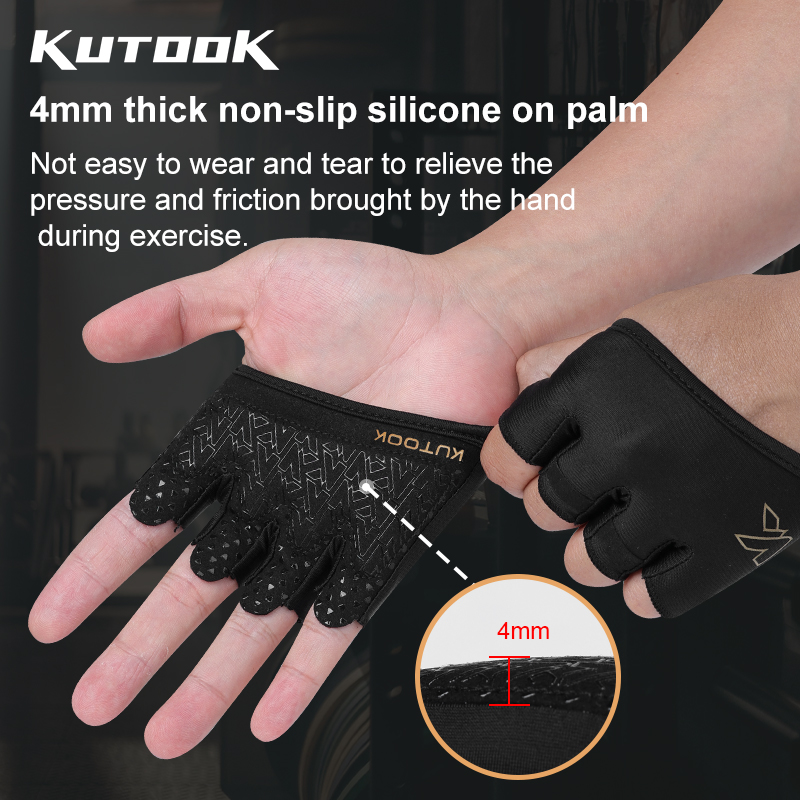 KUTOOK Fitnessstudio Fitness Halbfinger-Handschuhe für Herren und Damen, für Crossfit, Trainingshandschuh, Energie-Gewichtheben, Bodybuilding, Handschutz