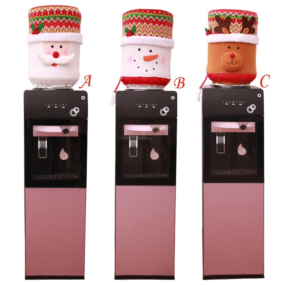 Dispensador de cubeta de agua con cubierta de polvo navideña, purificador de botellas, decoración navideña de Navidad, decoración para Feliz Año , , para decoración de hogar