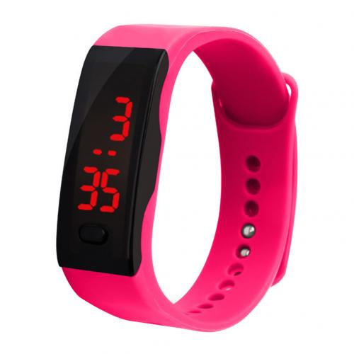 Sport armbånd smarte kvinder ure digital elektronisk damer armbåndsur til kvinder ur kvindeligt armbåndsur hodinky reloges: Rosenrød
