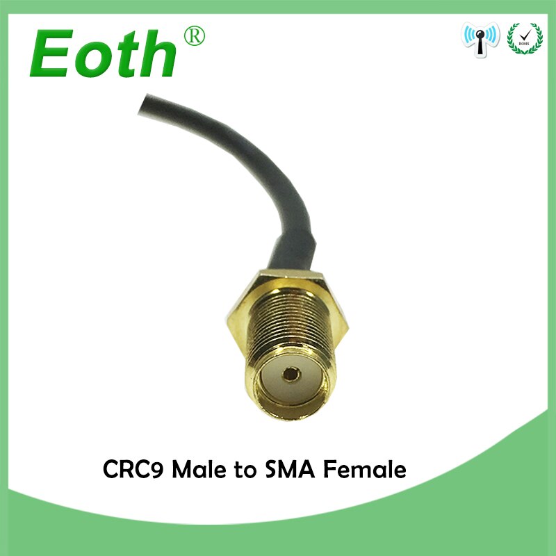 2pcs 3G HUAWEI modem adapter SMA Female Jack nut Switch CRC9 Right Angle pigtail cable RG178 15CM 6" Adapter