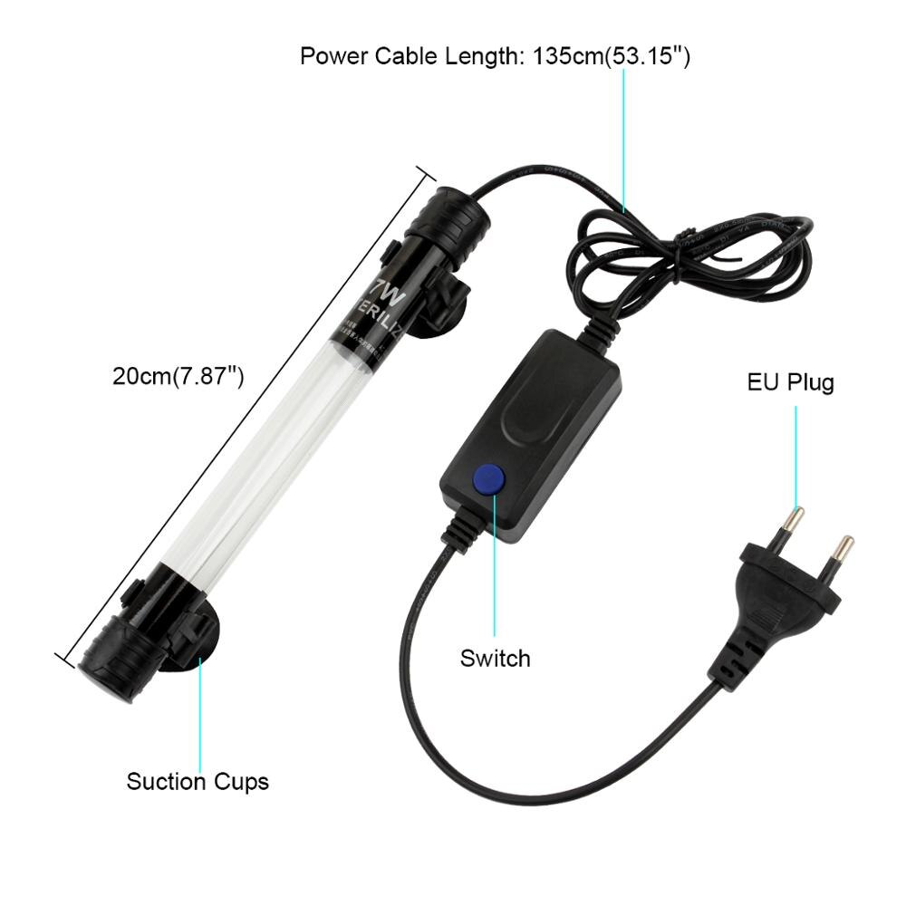 Senzeal 7W/11W Tauch UV-Licht LED Aquarium Wasser Sauber Licht Lampe für Aquarium Teich Wasser sauber: 7W-EU-220v