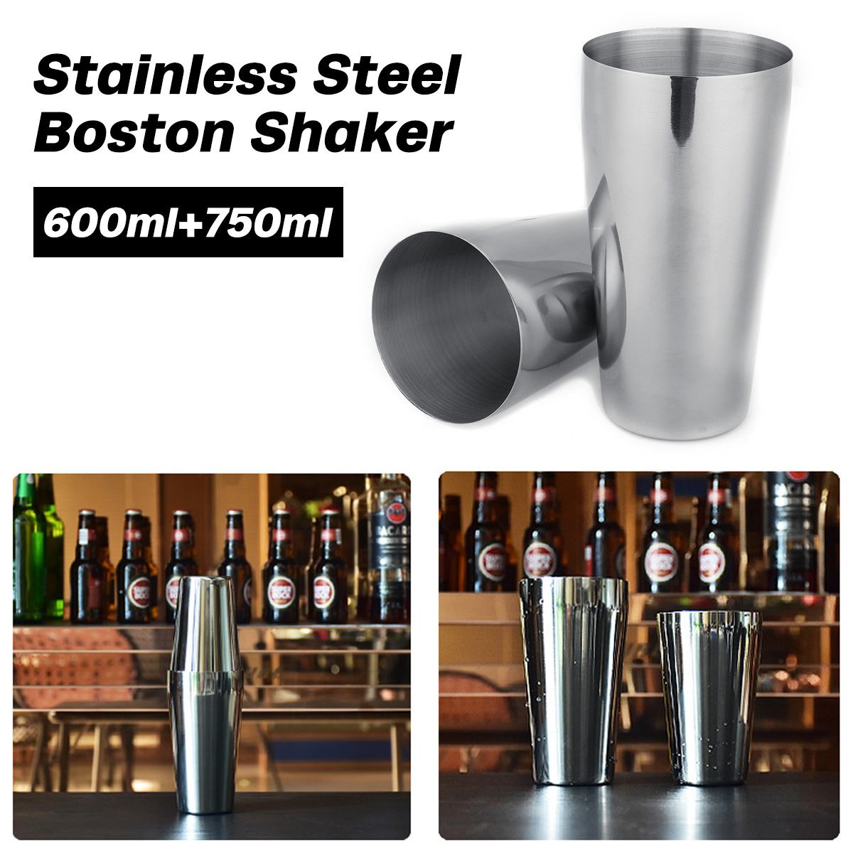 Boston Cocktail Shaker 750/600Ml Rvs Cocktail Shakers Bar Barman Wijn Cup Set Boston Shaker Accessoires