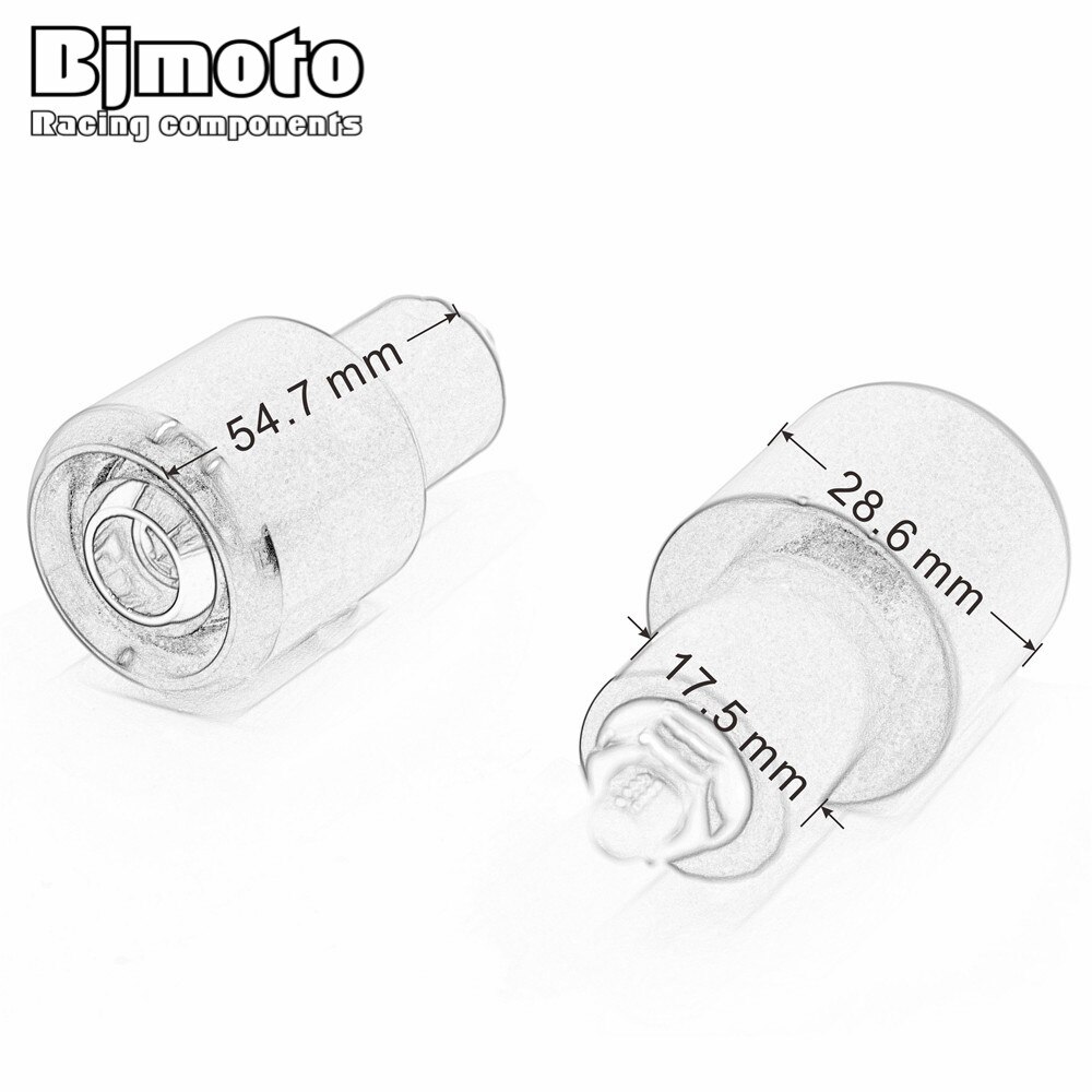 Bjmoto motorcykel anti vibrationsbalans handtag ändplugg greppändar lock för 22mm styr med 18mm inre hål