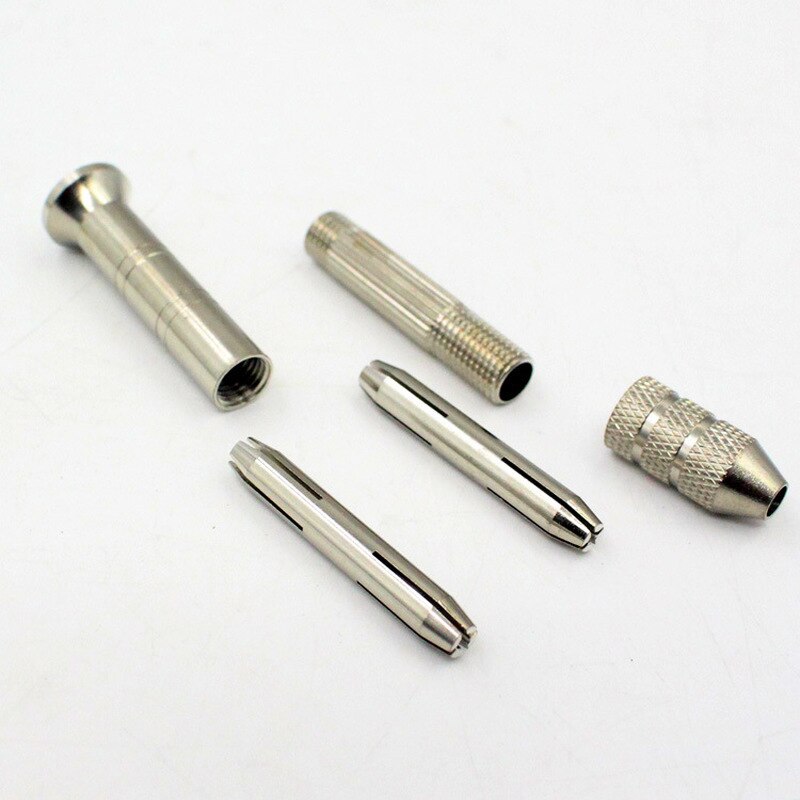 10pcs/set Twist Drill Bit High Precision Mini Micro Aluminum Hand Drill with Keyless Chuck Rotary Twist Drill Hand Drill Bit