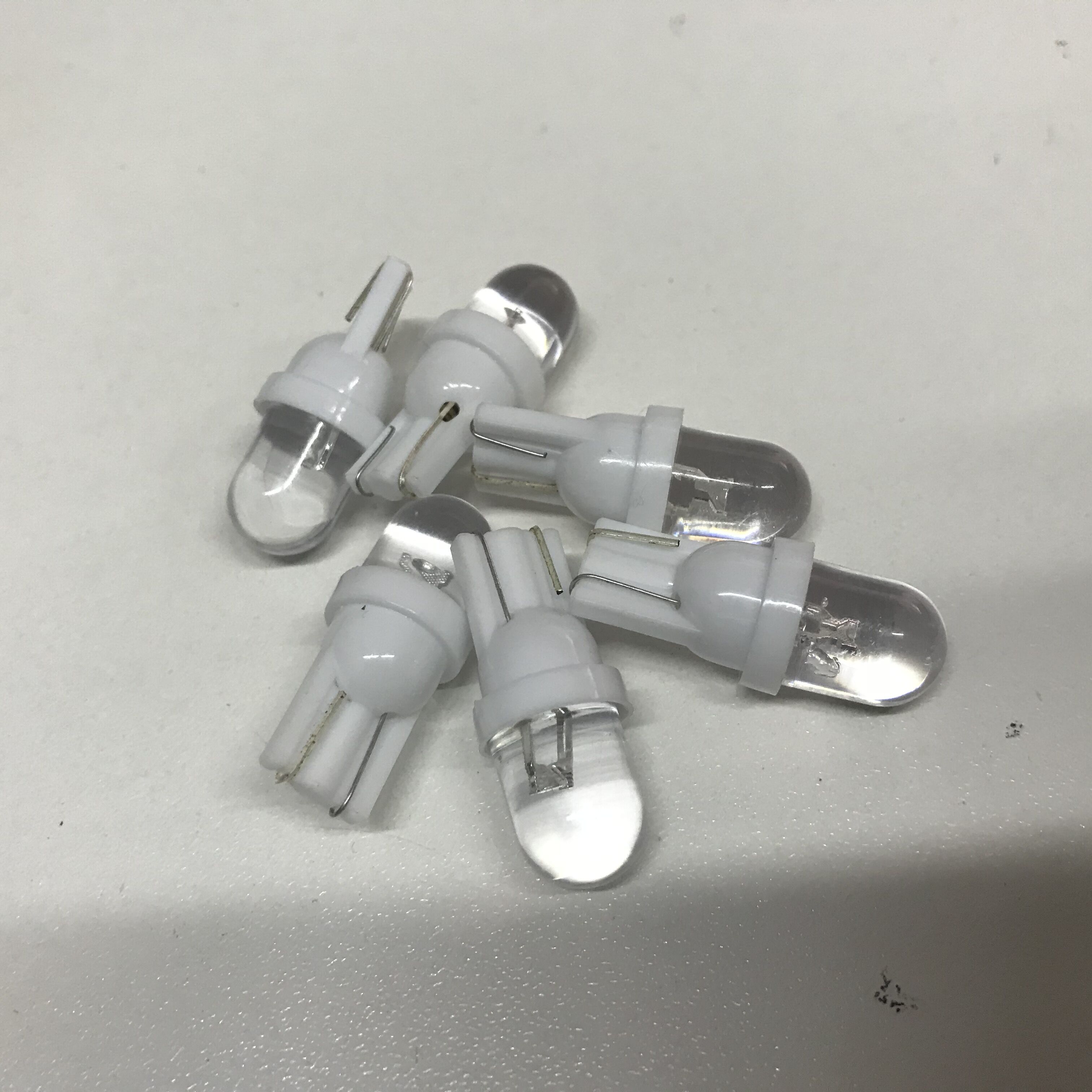 10pcs 6 Volt Led Bulb Pinball R Lens T10 W5W 2825 158 192 168 194 Lights 6V 6.3V Transparent Lens White Blue RGB Red Green Amber