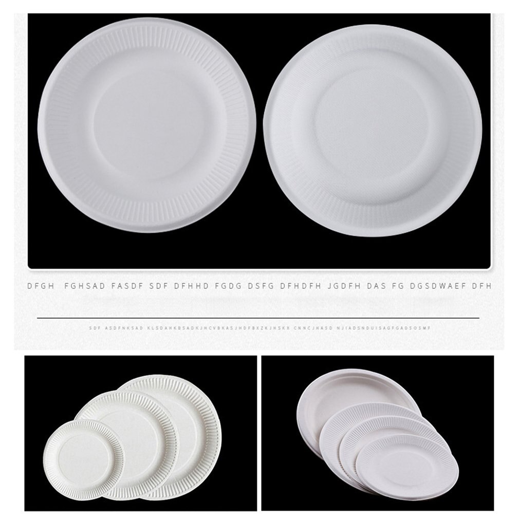Disposable sugarcane pulp round Paper plate Children's handmade diy kindergarten art painting food grade sugarcane pulp