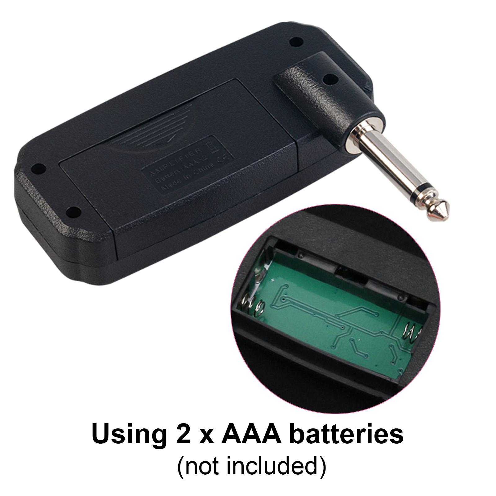 Mini Amp Draagbare Elektrische Bass Hoofdtelefoonversterker 3.5Mm Plug Extra Audio Ingang Plug Play Speaker Mute Voor Elektrische Bas