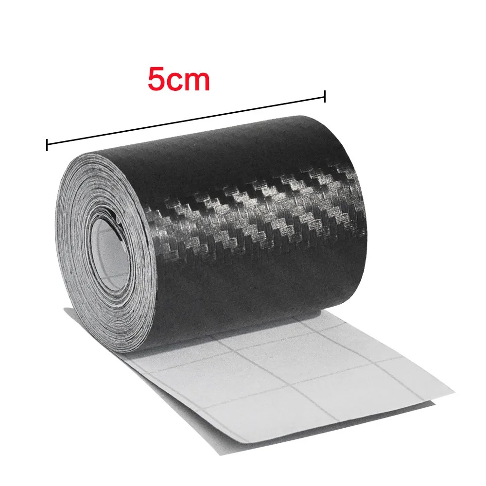 Nano Carbon Fiber Car Adhesive Tapes DIY Paste Strip Auto Door Sill Side Mirror Anti Scratch Stickers Waterproof Protection Film: Brown / 20M
