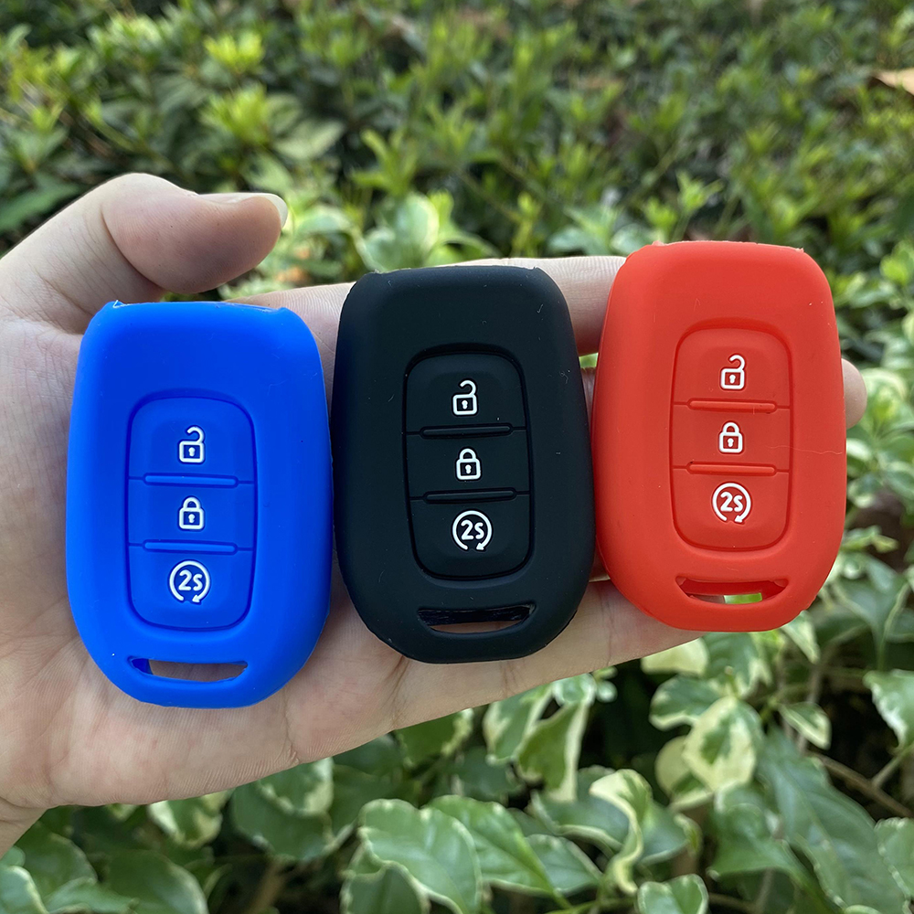3 Knop Siliconen Auto Sleutel Cover Case Voor Renault Duster Megane Duster Sandero Kangdoo Captur Twingo Sleutelhanger Accessoires