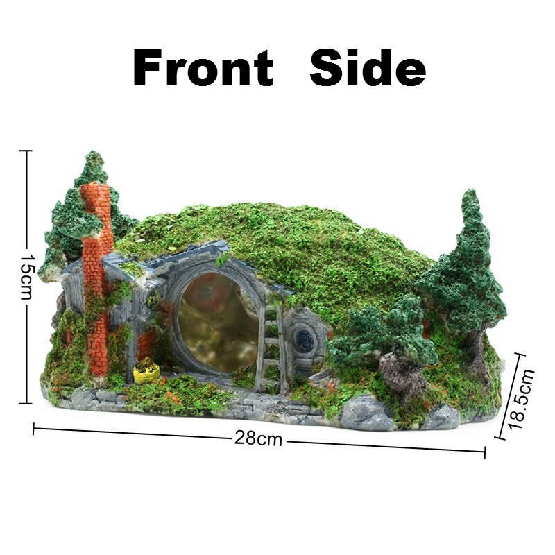 House Shelter Aquarium Decoration Rockery Lascaping Ornament Artificial Reptile Fish Shrimp Hiding Rock Cave Decor For Fish Tank