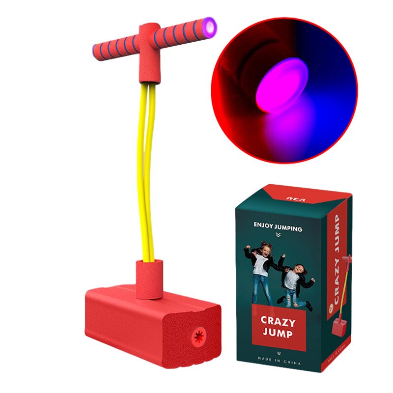 Frog Jumping Children Jumping Pole Toy Bouncing Device Bouncing Ball Doll Bouncing Pole Long Height Balance Training Equipment: Red