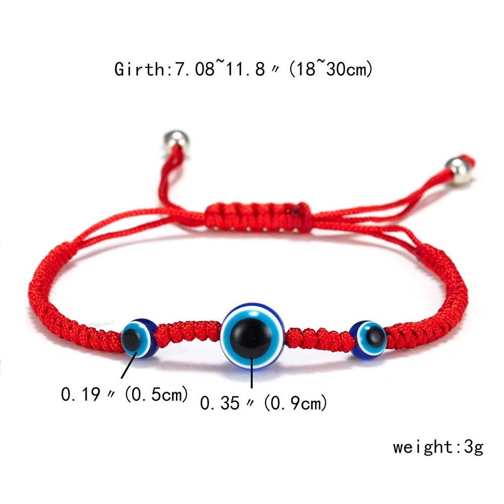 Pulseras de hilo rojo trenzado para hombre y mujer, abalorios de ojo malvado turco, cadena roja de la suerte, de joyería, 1 ud.: B