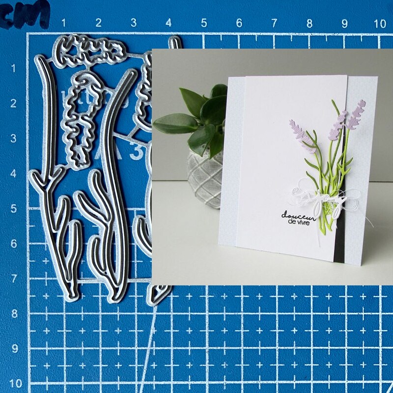 Lyckogudinna metallskärning matris lavendel set själv scrapbooking fotoalbum dekorativ prägling papperskort hantverk