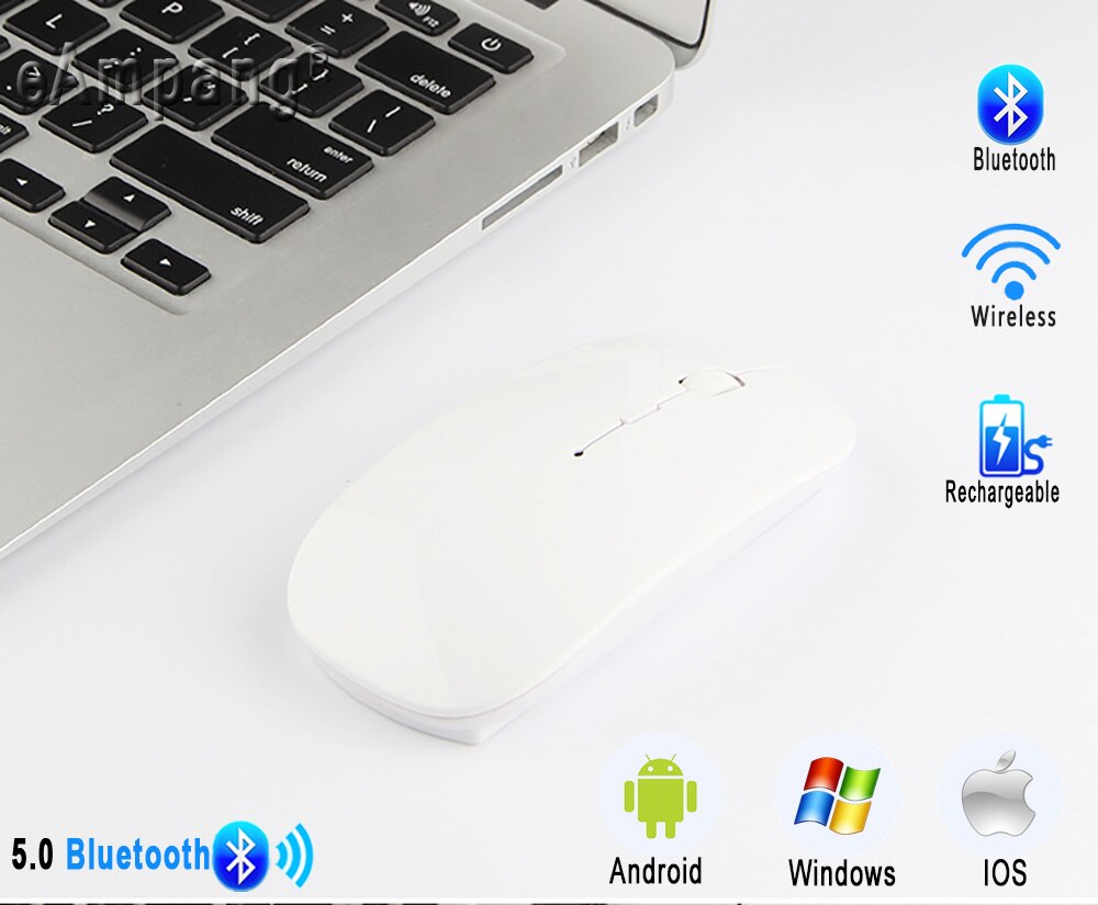 2.4G Wireless Mouse for Huawei T10 10s Matepad 10.4 Pro 10.8 Mediapad T5 M5 lite10 M6 10.8 Tablet Rechargeable Mouse: White
