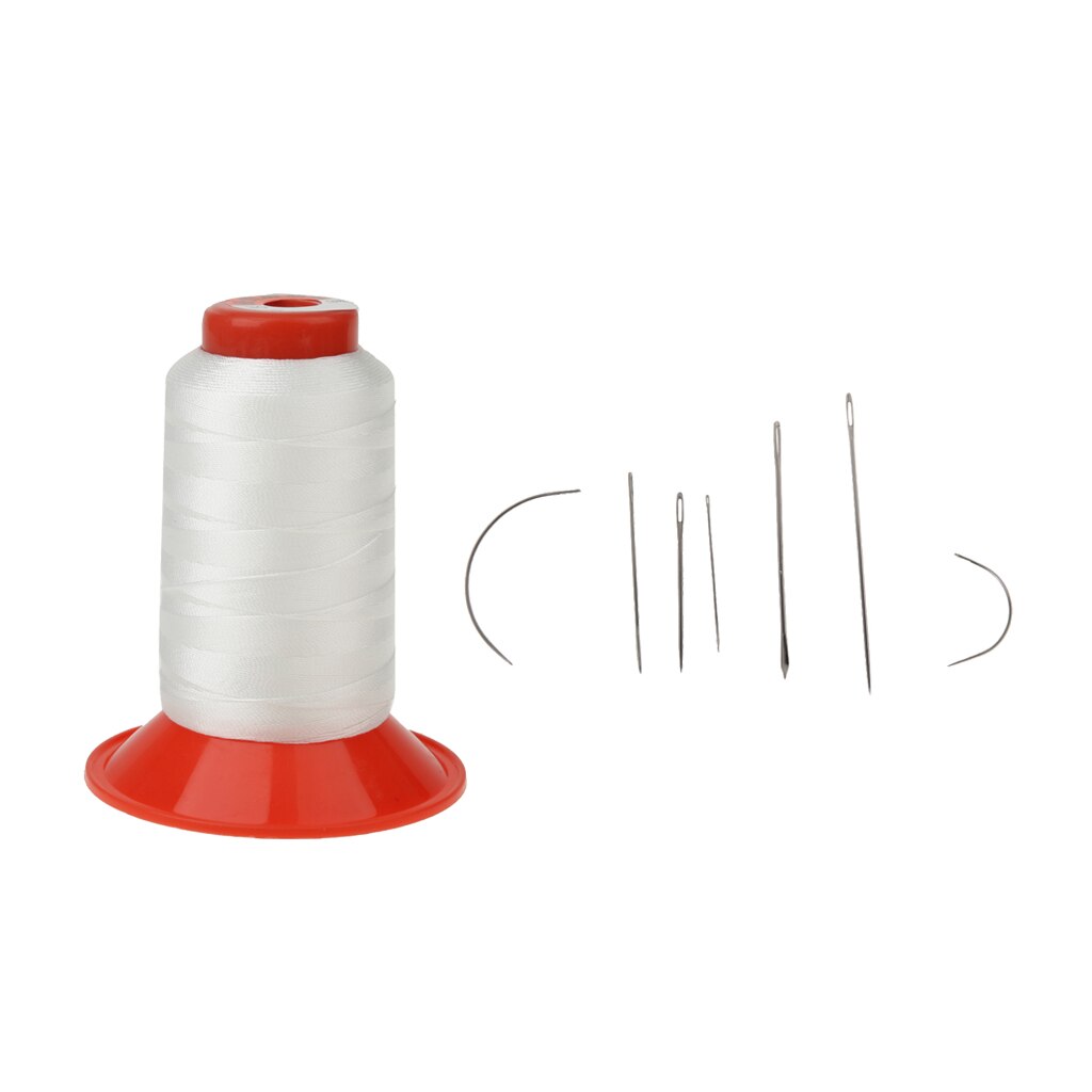 7pcs Heavy Duty Hand Sewing Needles Kit and White Bonded Nylon Sewing Thread