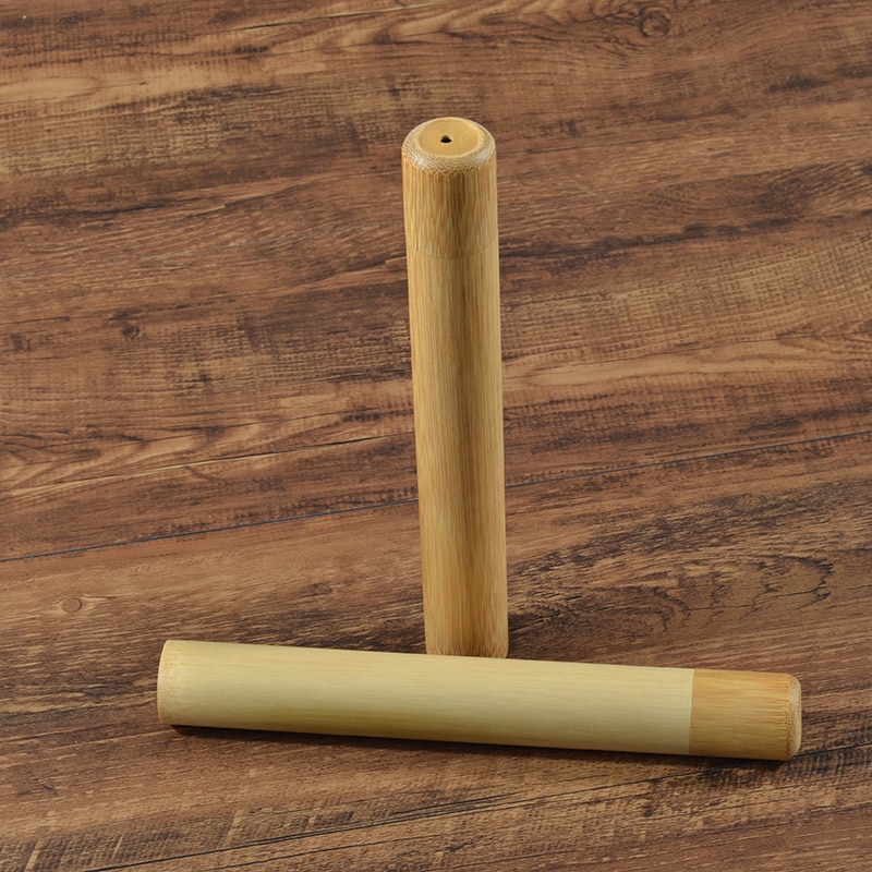 Naturlig bambus etui miljøvenlig tandbørste bambus rør 8.3 tommer til tandbørste kuffert håndlavet tandbørste tilbehør