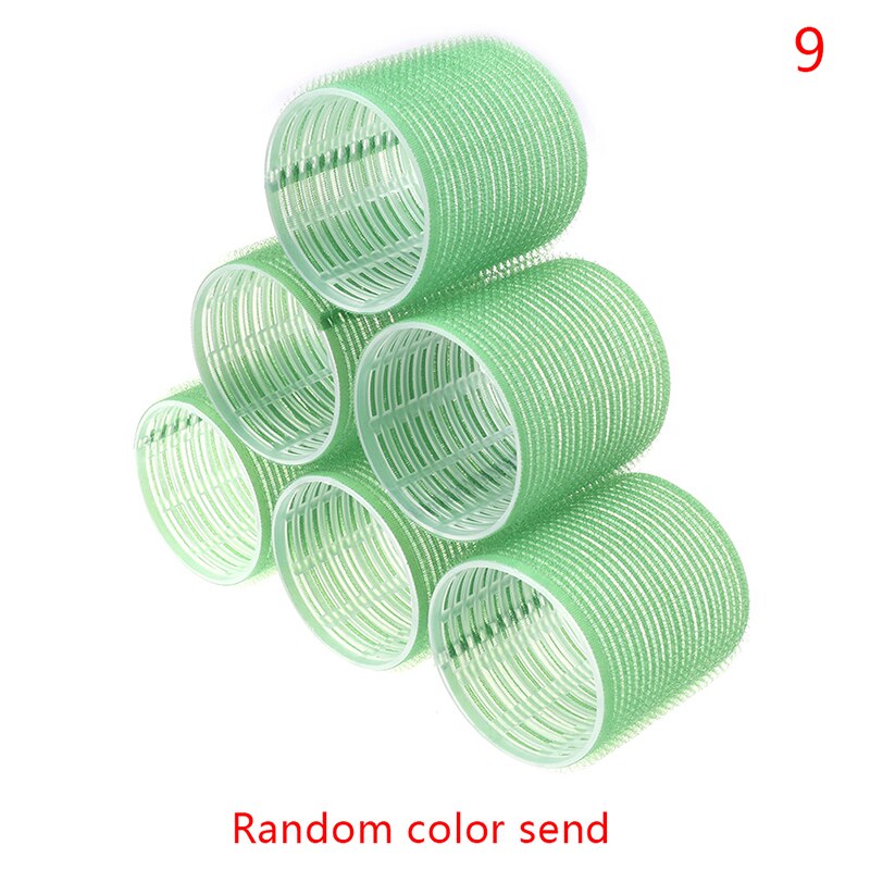 6 Pcs Hairdressing Home Use DIY Magic Large Self-Adhesive Hair Rollers Styling Roller Roll Curler Beauty Tool 3 Size: A9