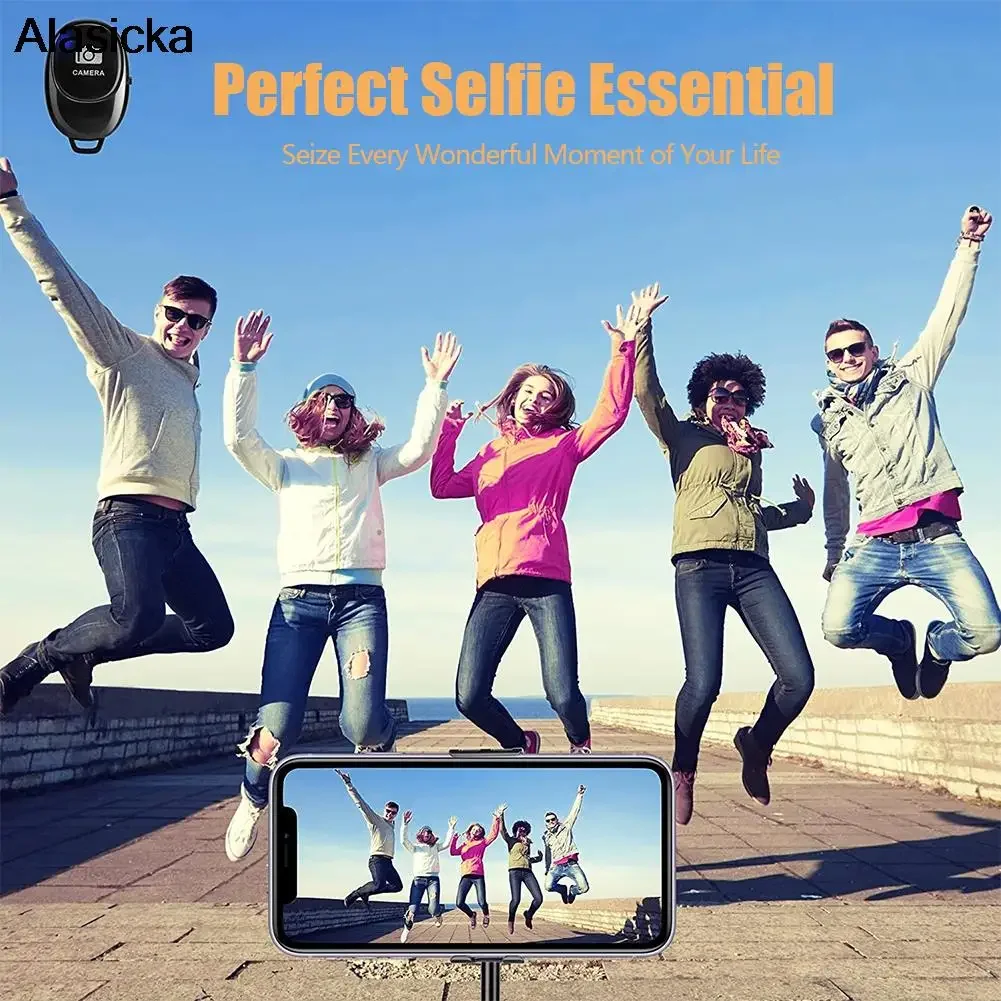 Akumulatorowy, zdalnie sterowany kontroler bezprzewodowy Mini Bluetooth Samowyzwalacz aparatu Przycisk zwalniania migawki Przycisk selfie