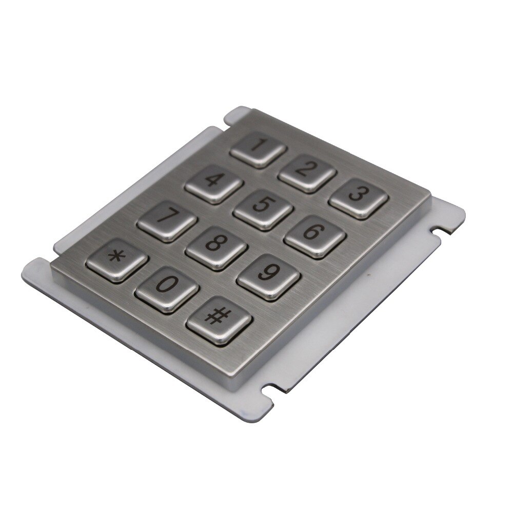 IP65 100% Waterproof outdoor keyboard Stainless Steel Industrial Keyboard With 12 keys Matrix Metal Keyboard Telephone Keypad