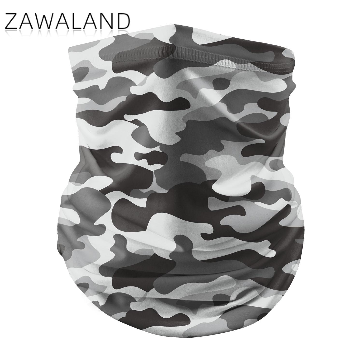 Zawaland kamouflage halsduk hals dam män vindtätt tryck tubulär bandana anti damm cykling vandring halv ansikts halsduk unisex
