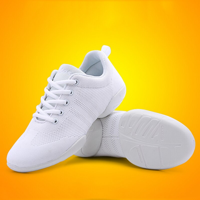 Solid vit kvinna träning toning skor konkurrenskraftig aerobics cheerleading sneakers fitness skor