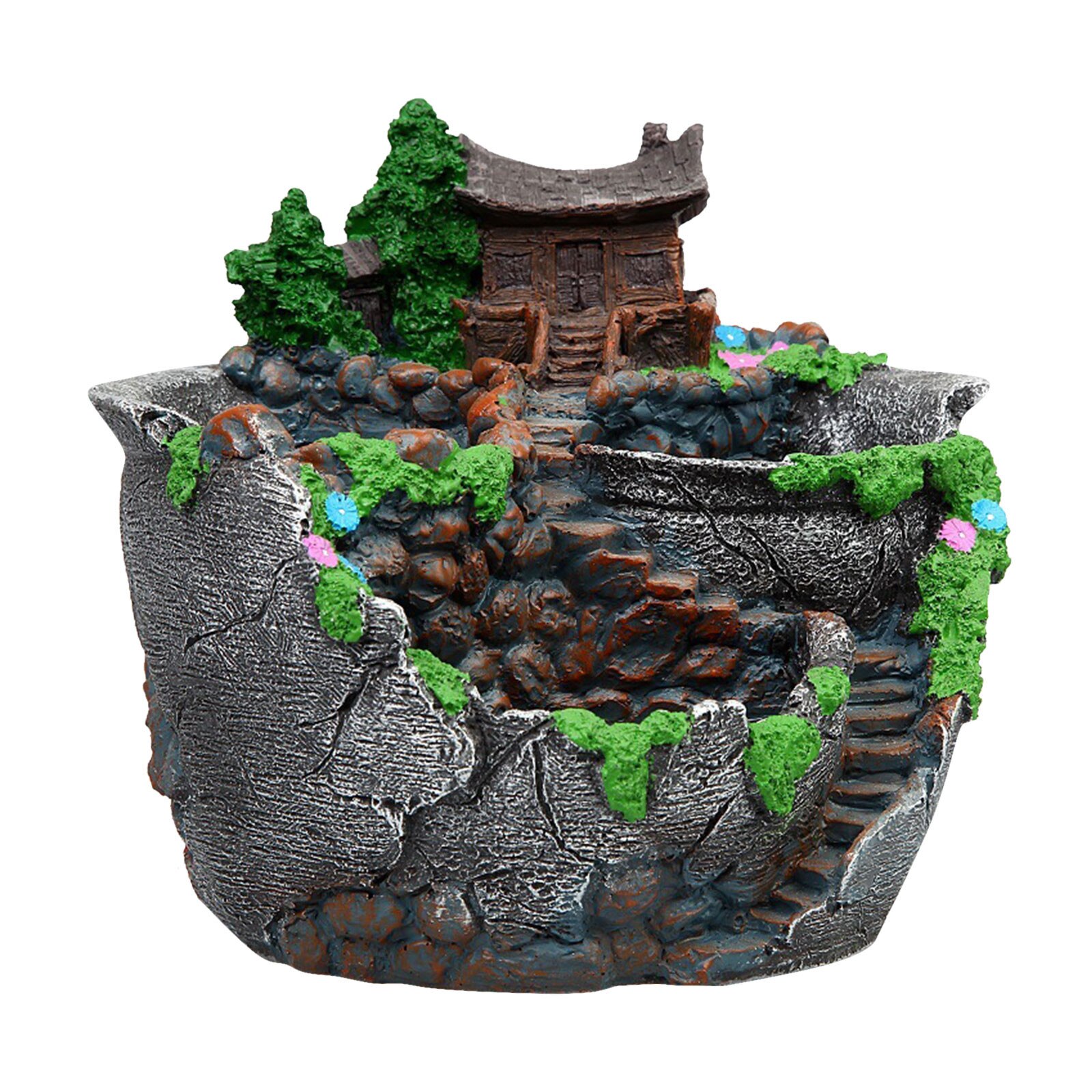 40# Resin Flowerpot Succulent Plants Planter Flower Pot Desktop Potted Holder Home Garden Decoration Bonsai Pots Plants Holder: C