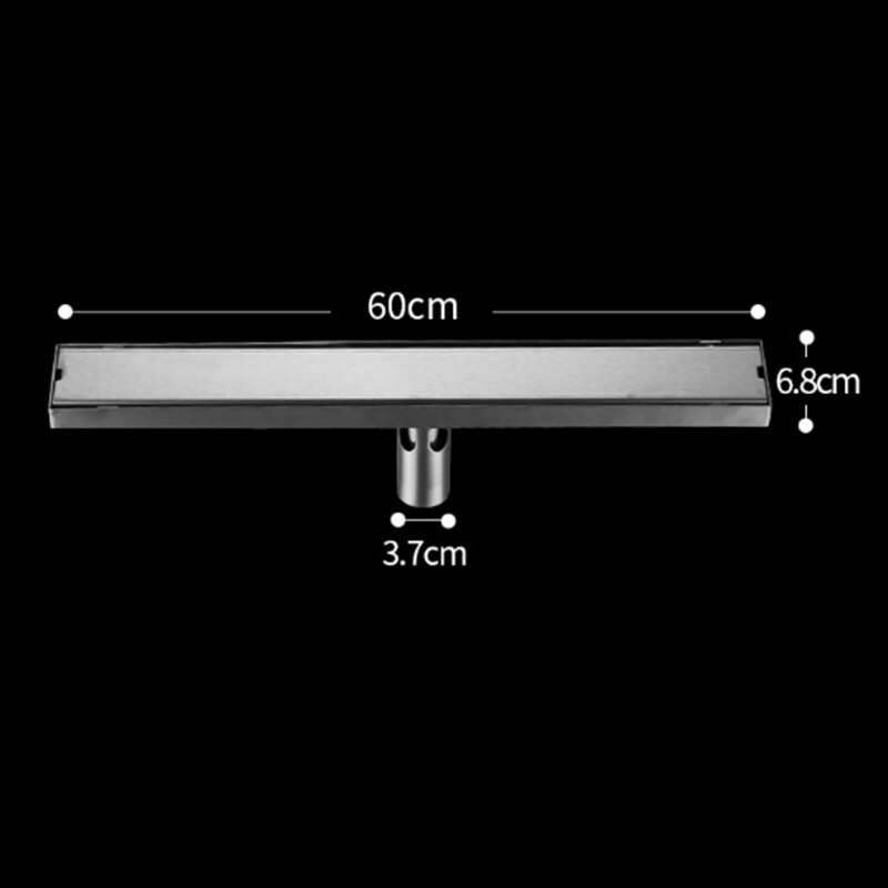Canal linear dreno de assoalho portão 60cm de aço inoxidável tipo desodorização chuveiro dreno de assoalho drenagem longa quadrado banheiro dreno c
