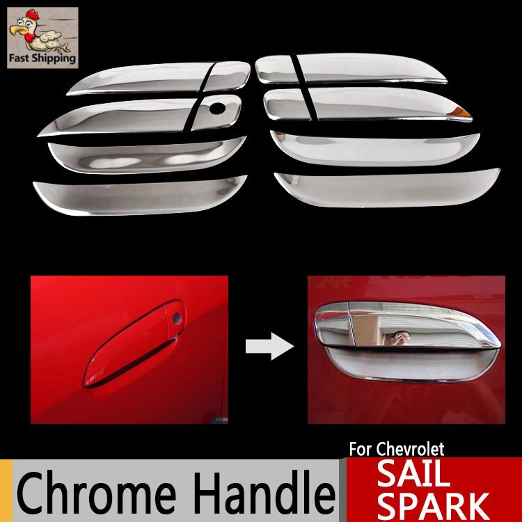 for Chevrolet Sail Sail Classic Chrome Door Handles Covers Chevy Chromium Styling Car Accessories Stickers Car Styling