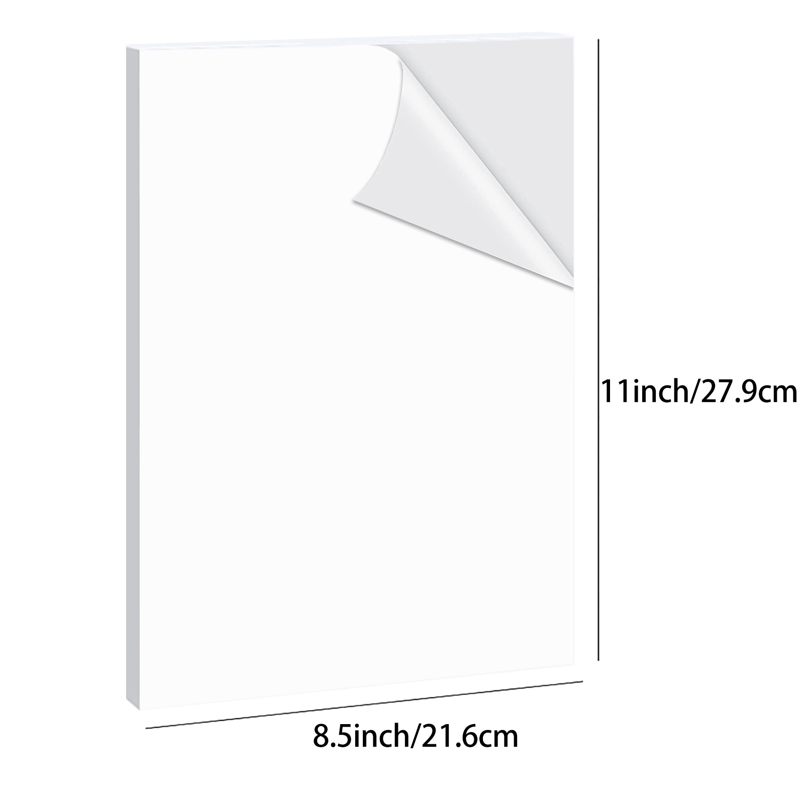 20 fogli 8,5x11 pollici carta adesiva in vinile stampabile bianco lucido carta lucida a getto d'inchiostro impermeabile resistente allo strappo per la stampa di etichette