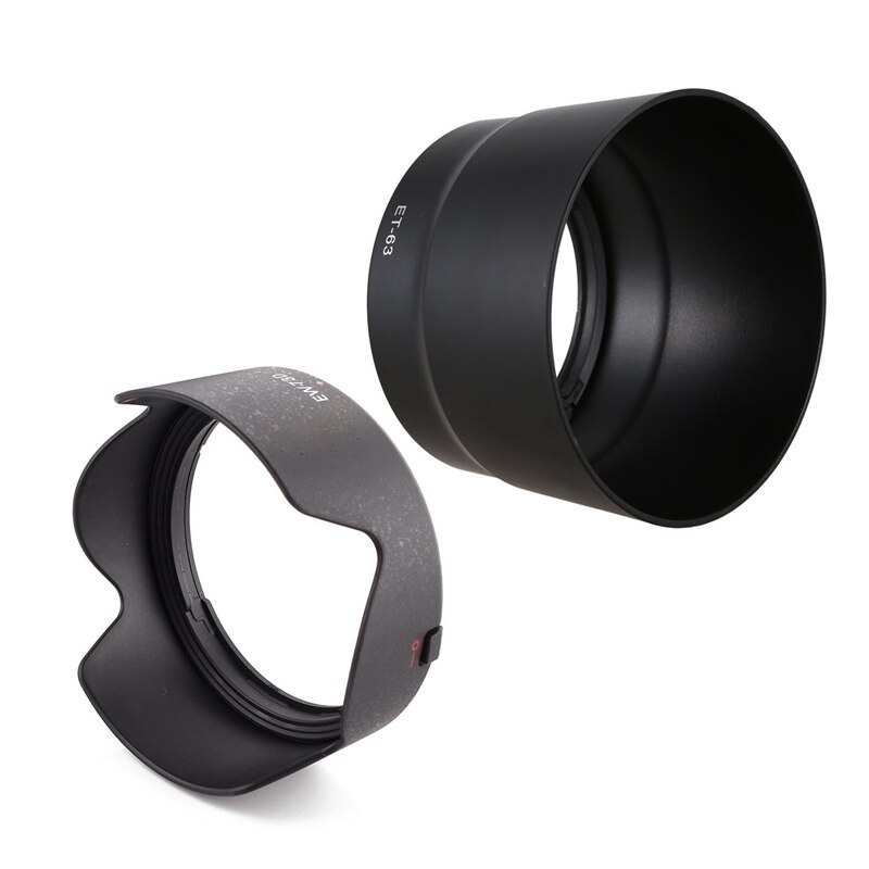 2Pcs Lens Hood: 1Pcs EW-73D Lens Hood Shade Protector Cover & 1Pcs ET-63 Lens Hood