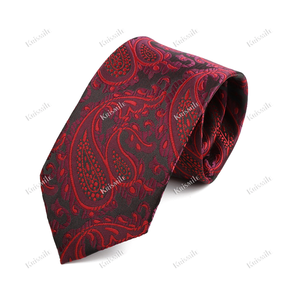 Paisley Mannen Stropdas Klassiek Rood Blauw Groen Luxe Jacquard Stropdas Bruiloft Dagelijkse Slijtage Bruidegom Shirt Pak Das