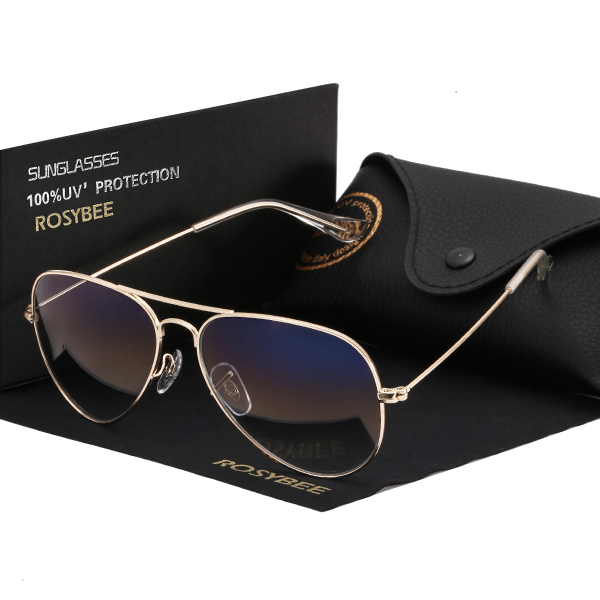 G15 Glass Lens women men Sunglasses uv400 aviation brand classic mirror male oculos vintage banned man sun Glasses: gold blue gradient