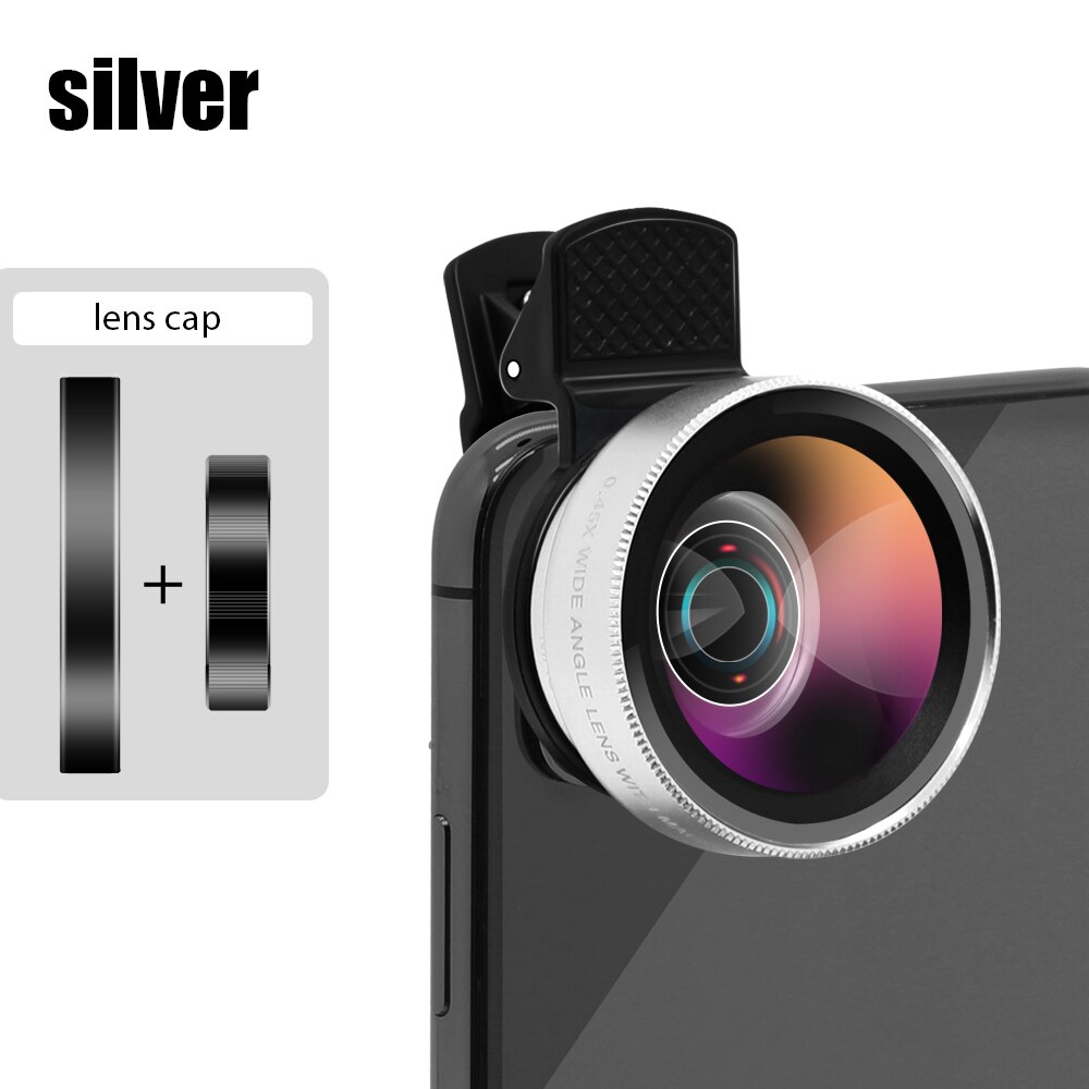 telescopio para celular lente macro para celular объектив ojo de pez xiaomi lente macro teleobjetivo para moviLente Macro para teléfono, ojo de pez, lupa para cámara de teléfono, lente de cámara de teléfono, ojo de pez: silver