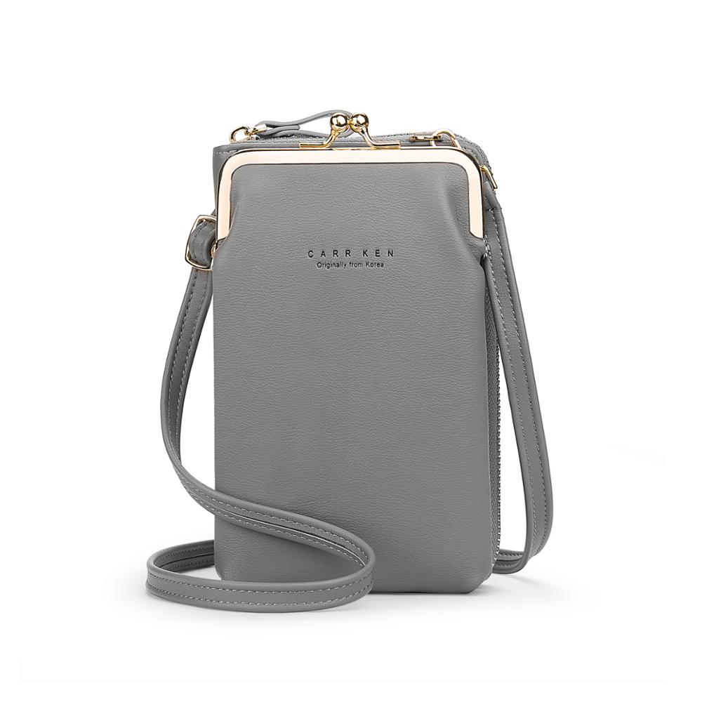 Mode Kleine Crossbody Tassen Vrouwen Mini Pu Lederen Schoudertas Messenger Bag Voor Meisjes Clutch Dames Card Telefoon Portemonnee Rits Flap: Gray