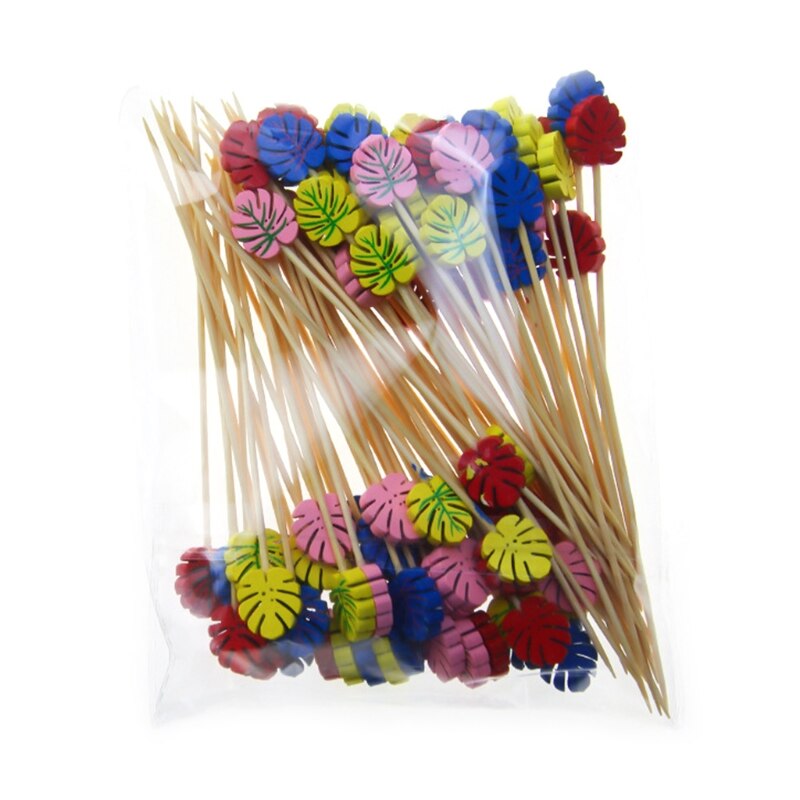 100pcs 12cm Disposable Bamboo Fork Buffet Fruit Desserts Pick Skewer Food Cocktail Sandwich Stick Party Supplies: 8