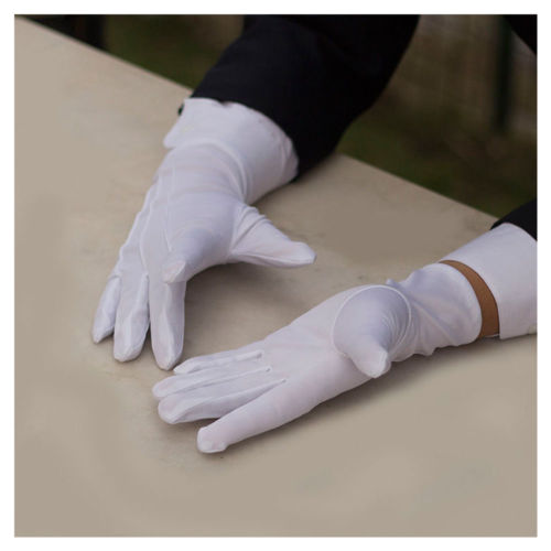 Guantes de esmoquin blanco para hombre, uniforme Formal, banda de guardia, guantes blancos, ocasiones formales, boda, mago