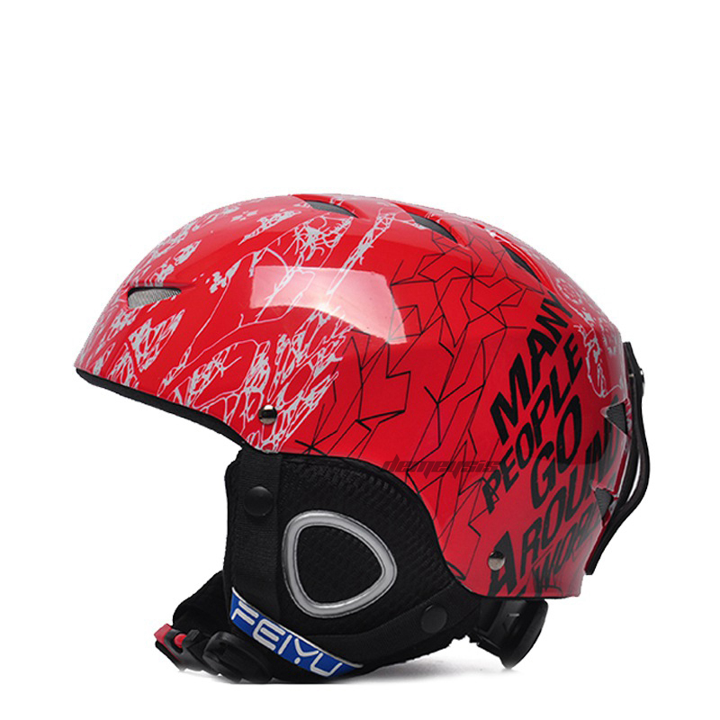 Crianças capacete de esqui crianças profissional inverno snowboard patinação proteção capacete ajustável skate capacetes de esqui: red / S