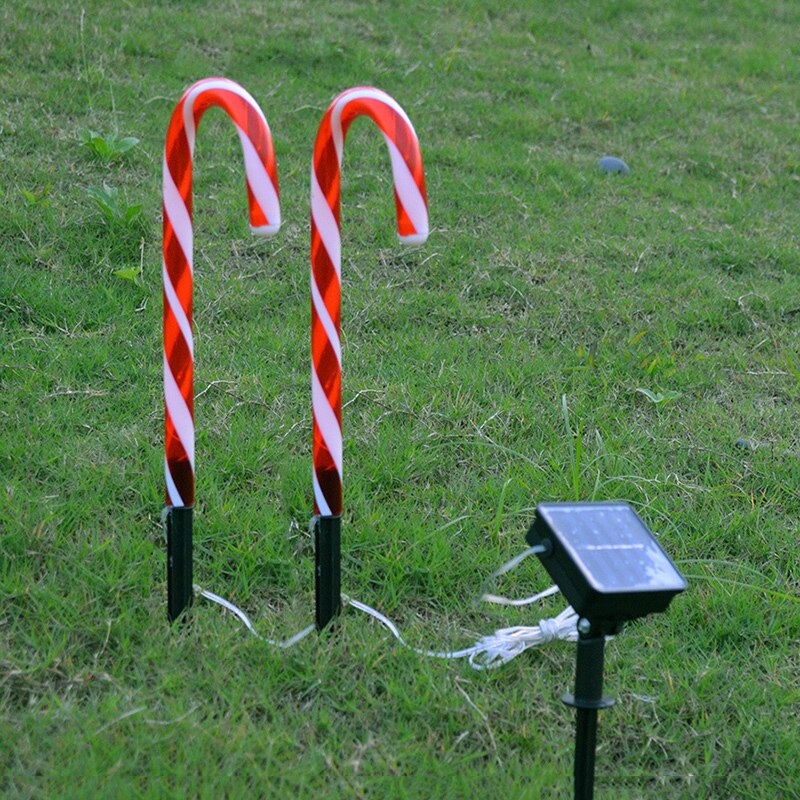 1/2/4/5 stücke Solar Power Weihnachten Candy Cane Lichter Solar Lichter Im Freien Warme Solar Rasen Lampe LED garten Pathway Yard Rasen Licht: B
