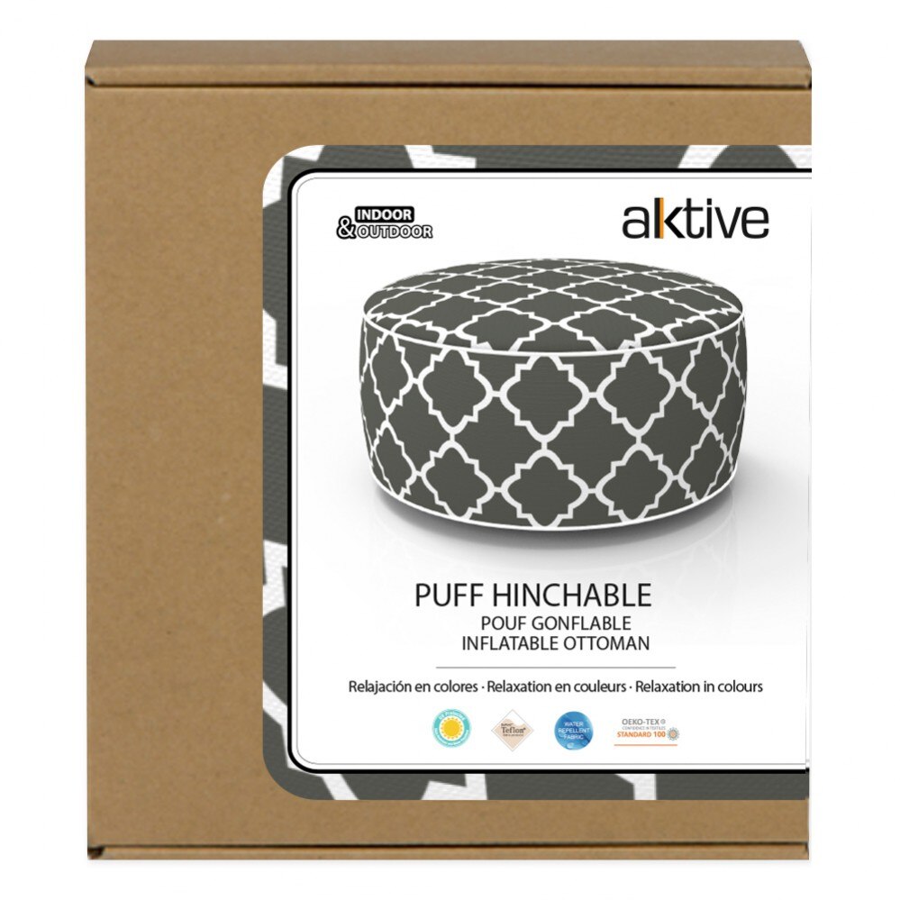 Puff Hinchable D53X23 CM Aktive, Puff asiento, Puff para sentar, Puff exterior, Muebles de salón, Puff asiento exterior