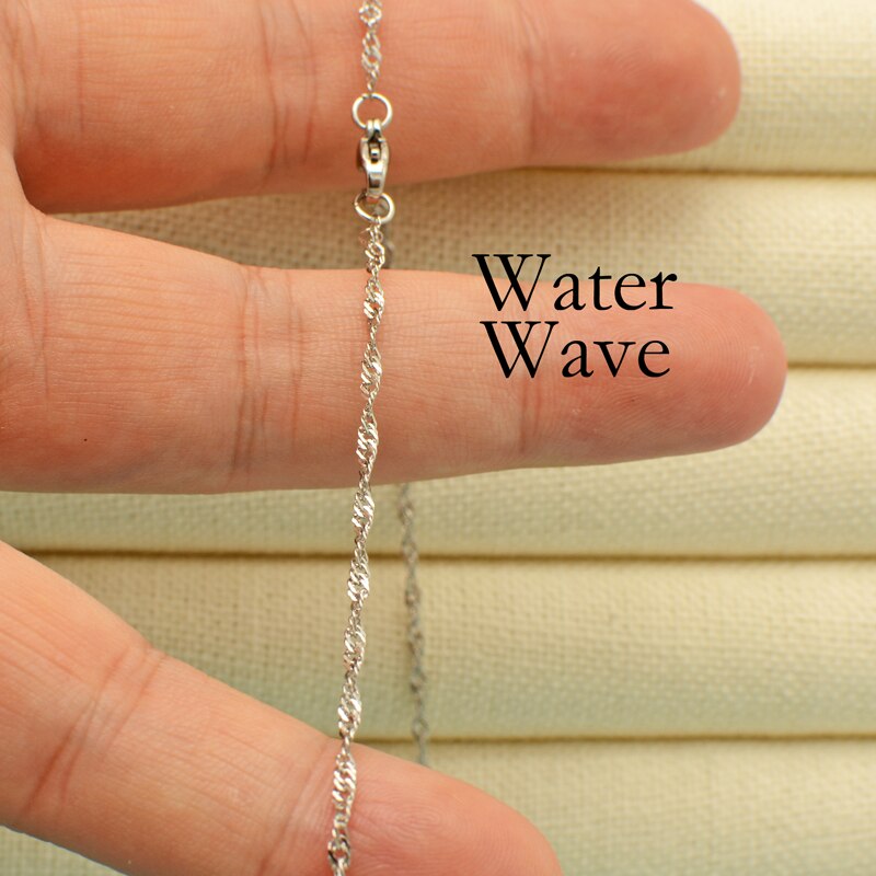 20 pcs - Water-wave Chain Necklace, Stainless Steel Waterwave Twist Chain Necklace 16 18 20 22 24 inch for Women Jewelry