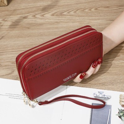 Women Long Wallets Large-capacity Double Zipper Clutch Wallet Ladies Double-layer Clutch Bag Wallet Coin Purse: 8